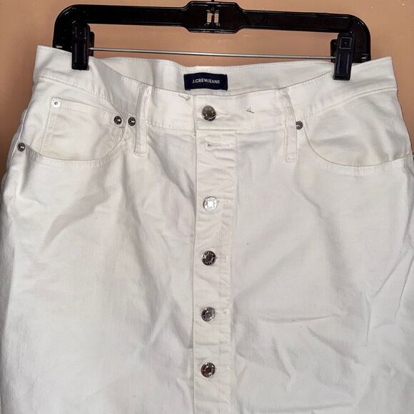 J. Crew Jeans Women's White Denim Button Down Skirt Size 31 - Picture 8 of 9